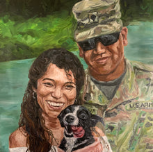 Load image into Gallery viewer, Portrait of Two People and One Pet