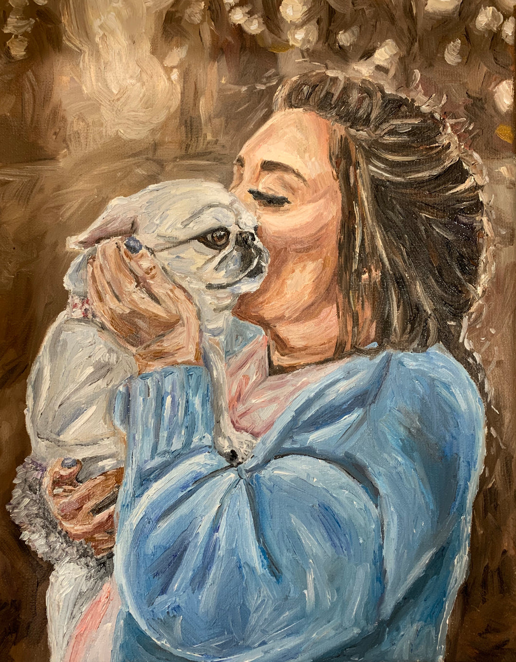 Portrait of One Person and Pet
