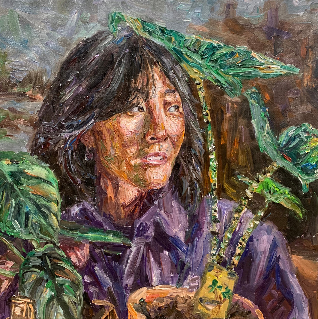 Lady With Plants
